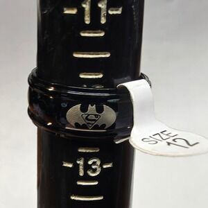 New Big Mens Batman Superman‎ Ring Plus Size 12 Thumb Tungsten Black Silver Band